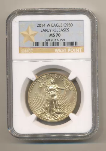 2014-W NGC MS70 EARLY RELEASES BURNISHED $50 1oz Gold Eagle SP70