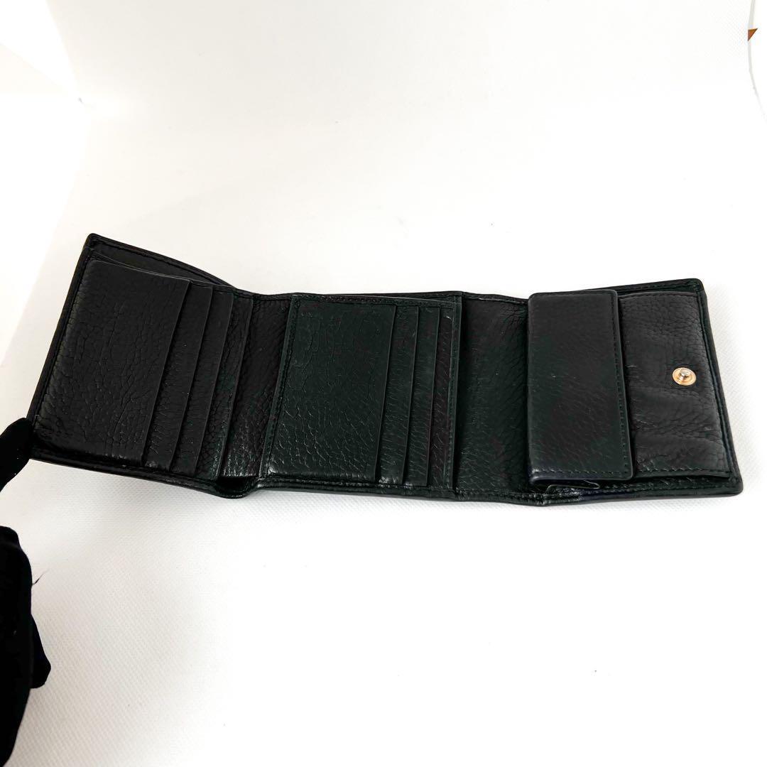 ①GUCCI Tri-Fold Wallet Interlocking G Gucci Trifold Wallet Soho Interlocking Gg Leather Logo