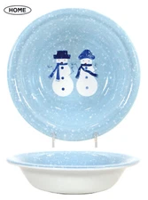 Target Home WINTER FROST - SNOWMAN COUPLE 24oz Soup 8" Bowl Christmas Blue