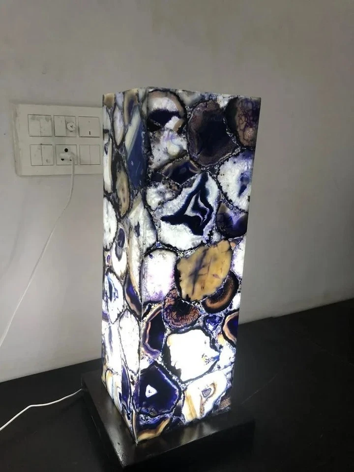 5"x5"x7" Artisan Agate Lamp Beautifully Crafted for Modern Living Room Decors - Image 2 of 4