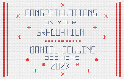 Graduation Cross Stitch Card Kit or Pattern by Florashell