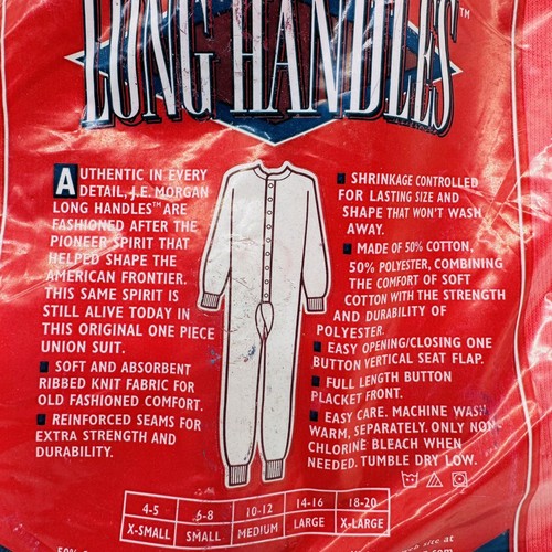 Vintage Morgan Mills The Original Long Handles One-Piece Unionsuit Boys L 14-16 - Picture 22 of 24