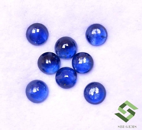 4.50 mm Natural Blue Sapphire Round Cabochon Lot 08 Pcs 4.00 CTS Loose Gemstones - Picture 2 of 8