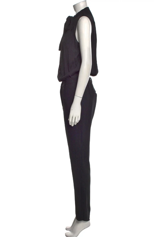 BURBERRY ~ Mono negro con línea de cuello lazo ~ talla: M; 44 * AUTÉNTICO Foto 4 de 4