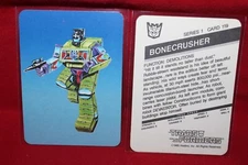1985 Hasbro Transformers Card Bonecrusher #119 Blue Variation Constructicon