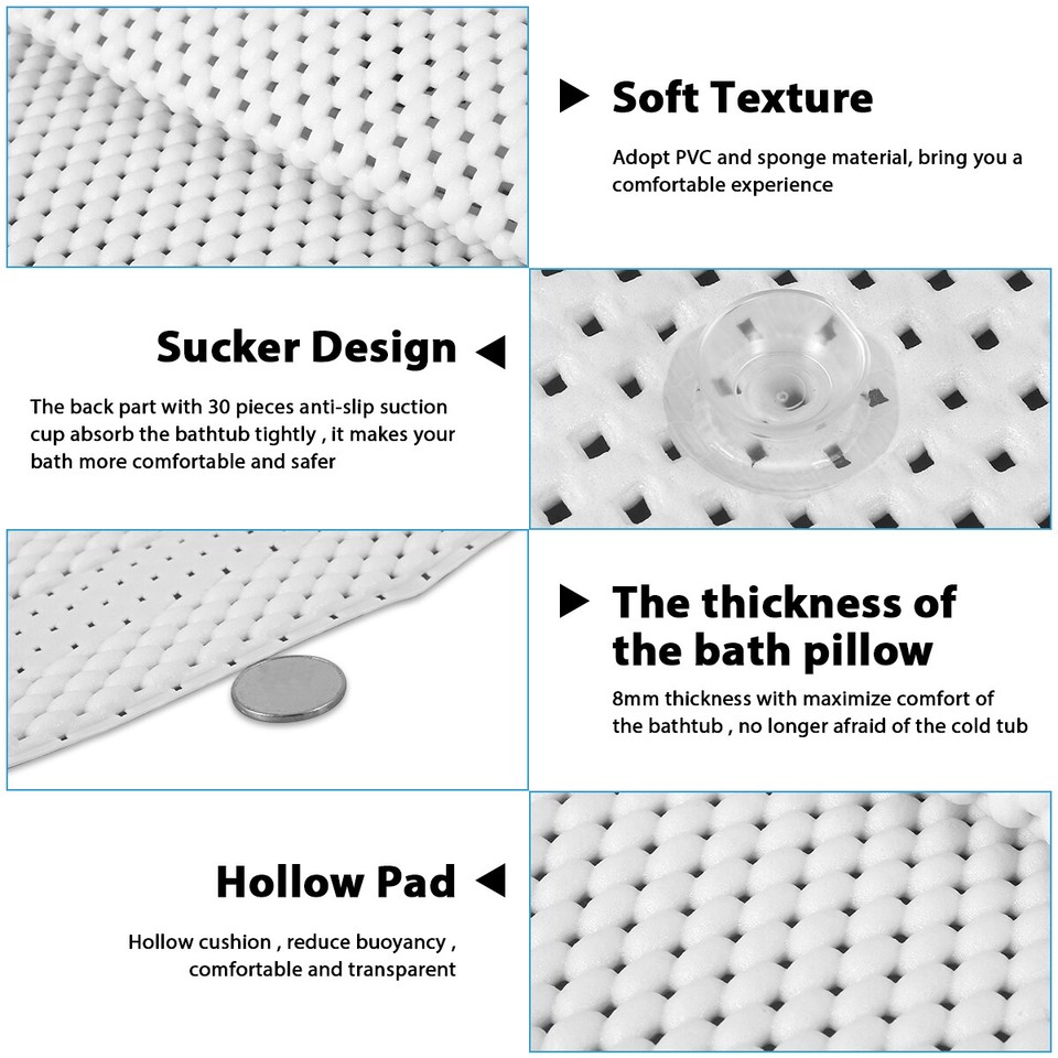 Full Body Bath Cushion Bath Pillow for Head and Neck Rest Bathtub