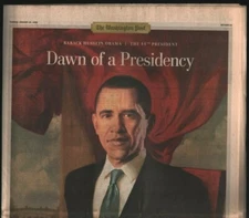 Washington Post Tues Jan 20, 2009 OBAMA Dawn of a Presidency Sect. AA 110121WEEM