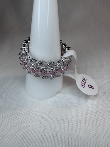 Bomb Party Ring Size 9 RG47766 "Beyond The Horizon" Rose Quartz & CZ On Rhodium - Picture 3 of 4