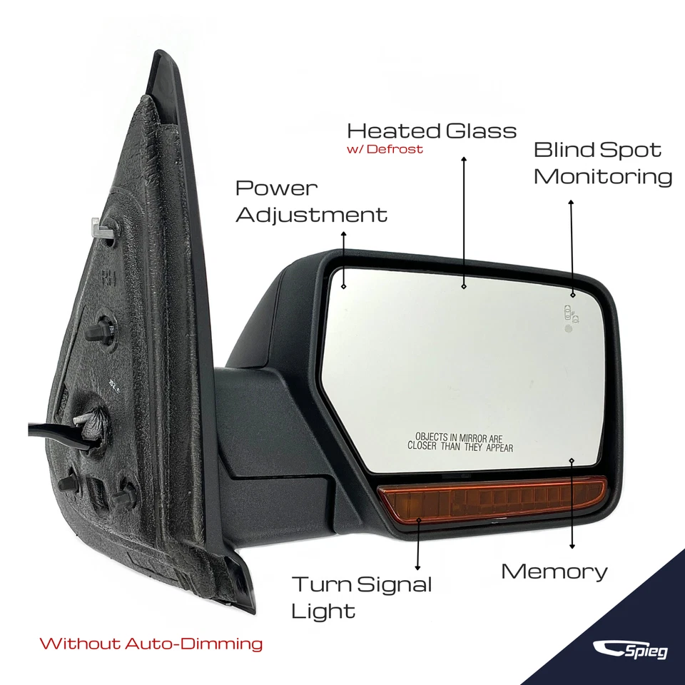 Espejo retrovisor lateral para pasajero Ford Expedition 2015-2017 con memoria BSM térmico 15 pines Foto 2 de 4