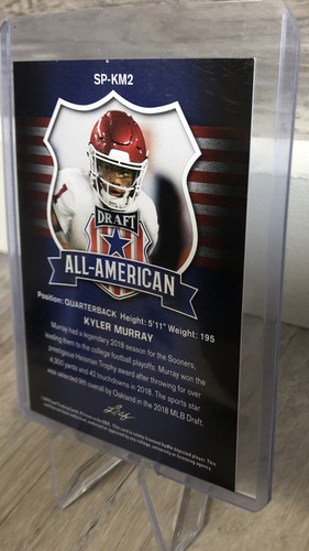 Kyler Murray 2019 Leaf Draft All-American Rookie RC Oklahoma/Cardinals - Picture 6 of 6