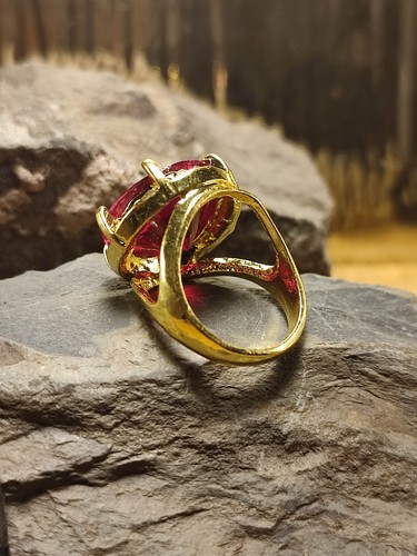 Damen Cocktail Cluster Ring in Gold Gr 59 im zeitlosen Retro Design sehr elegant - Bild 5 von 7