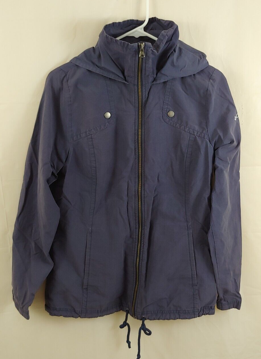 Columbia Womens Jacket Medium Hooded Blue Full Zip Cotton Nylon eBay