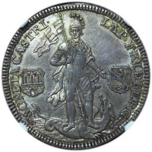 1766 S(N)R Germany Friedberg 1/2 Taler AU58 NGC -Scarce One Year Type, Superb!