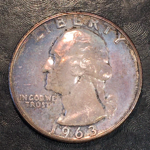 1963 PROOF Washington Quarter - Incredible Old Envelope Toning WATCH VIDEO #o745