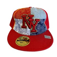 New York Hat Snapback Headway Red Size Large Color Block Collectible Baseball