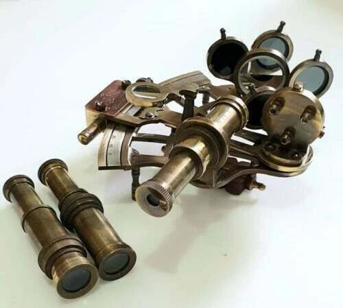 Vintage Maritime Brass Nautical 5 inches Sextant with Wooden Box Marine - Picture 5 of 9