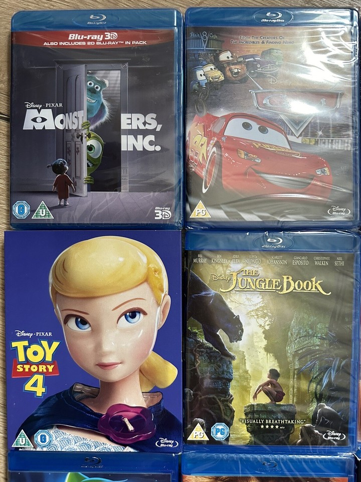Disney Blu Ray Bundle. New Sealed. Cars, Jungle Book, Aladdin, Lion