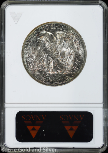 1944-S 50C Walking Liberty Silver Half Dollar ANACS MS 63 | Soap Box Uncirculate - Picture 2 of 4