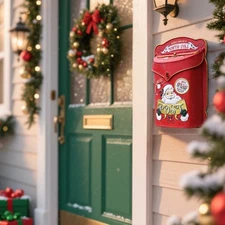 Vintage Santa Mailbox for Christmas Decoration Xmas Ornament for Outside