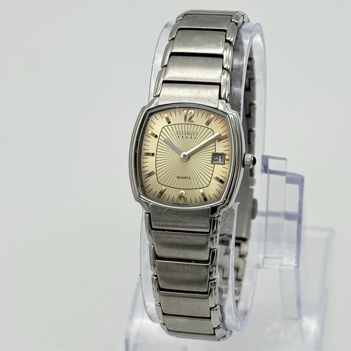 Berenger Rectangular Stainless Steel Watch Heavy Industrial Modernist Amazon.com: BERNY Mens Business Casual Quartz Watches  main image 3
