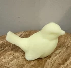 Vtg Fenton Glass Satin Custard Bird Lime Green Uranium Glow