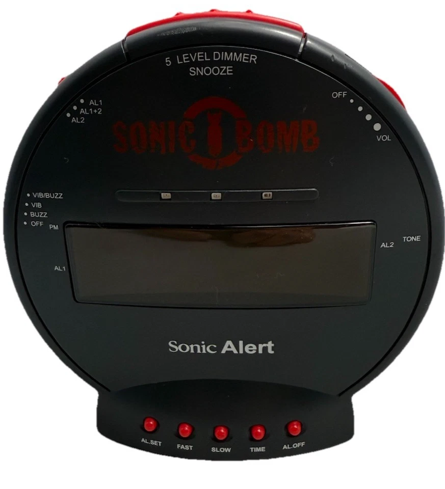 Sonic Alert Sonic Bomb SBB500SS-V2 Loud Alarm Clock – Excellent w/ AC Adapter - Image 2 of 4