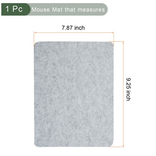 Mouse Pad Felt Double-Sided Writing Mat for Office Home Light Gray 9.25x7.87Inch - Afbeelding 2 van 6