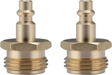 MEASUREMAN Set of 2 Lead-Free Brass Blow Out Plugs with Quick Connect - 