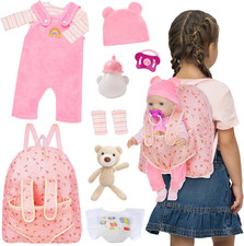 Baby Doll Clothes with Backpack Carrier for 14-18 Inch Doll,Reborn Baby Dolls Ac