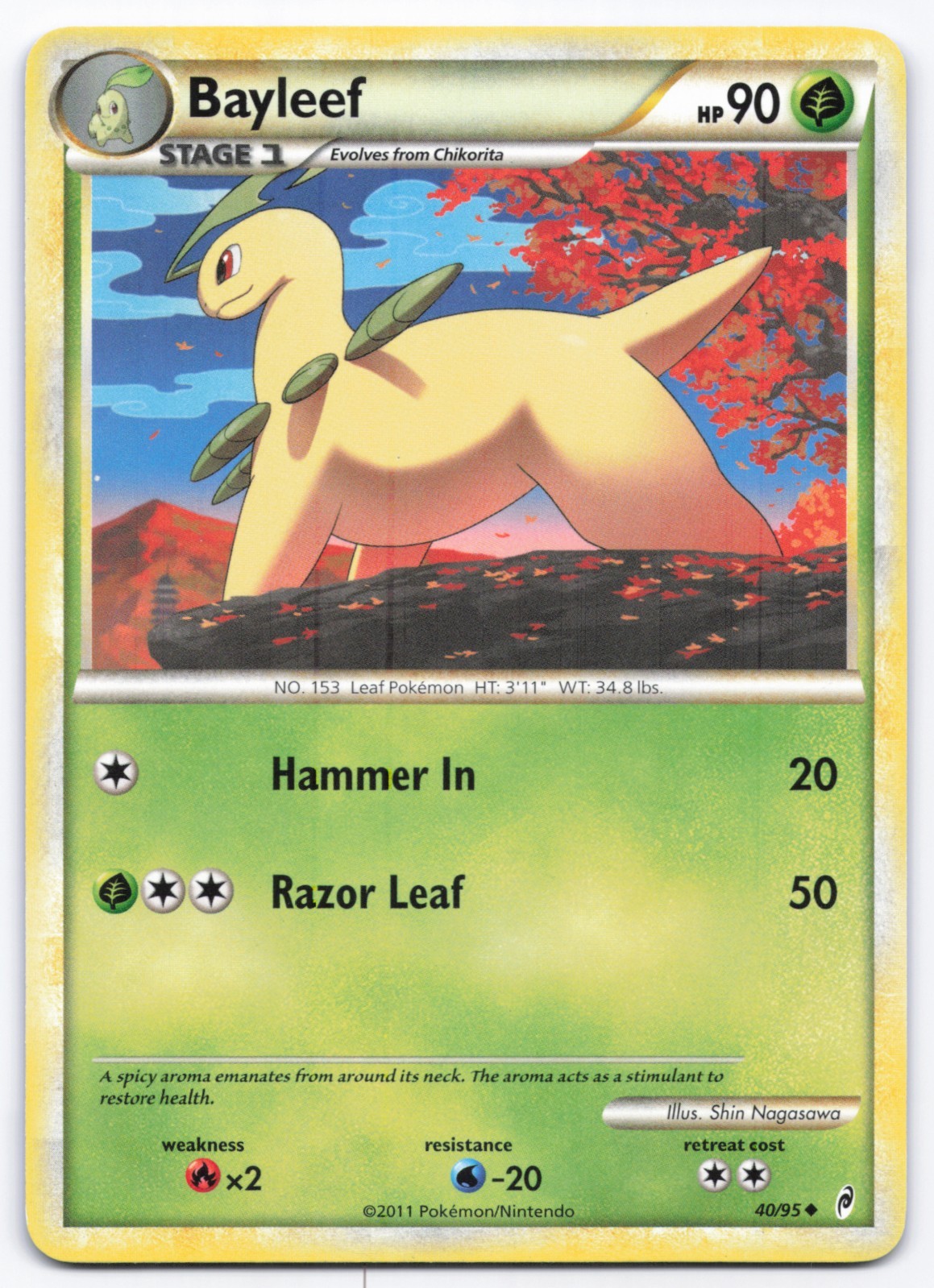 Pokémon TCG  Bayleef 40/95 Call of Legends LP