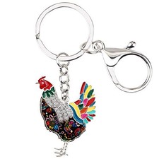 WEVENI Cute Chicken Keychain Chickens Gifts for Women Hen Key Chain Keyring B...