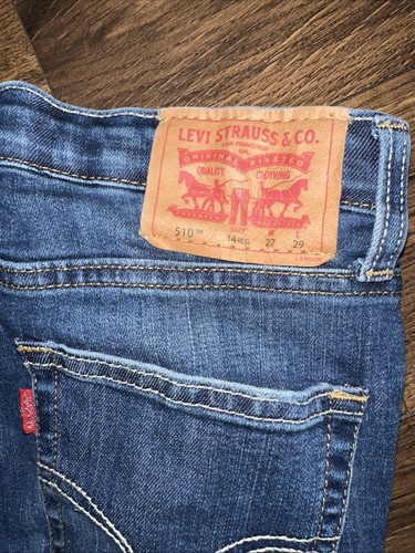 Levi's 510 Super Skinny Jeans Washed Blue Stretch Denim Boys Size 14 (27x29) - Picture 7 of 7