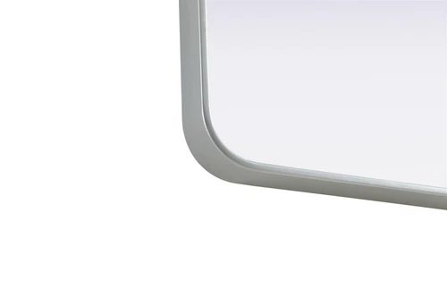 Elegant Decor Contour Metal Rectangle Mirror 18X36" Silver - Picture 10 of 11