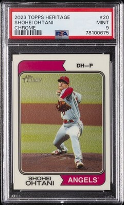 2023 TOPPS HERITAGE CHROME #20 SHOHEI OHTANI 17/999 PSA 9