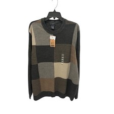 NWT Dockers Multicolor Block Sweater Pullover Knit Black Gray Brown Men  s XLT
