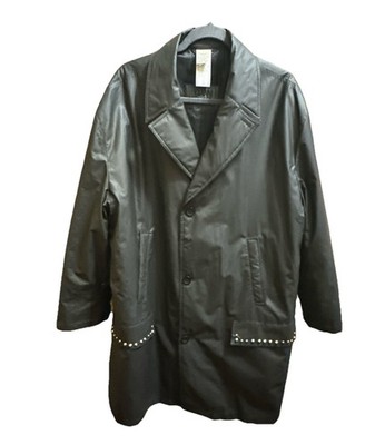 Vintage Gianni Versace Studded Men's Overcoat - Black - Made in Italy - USA 46