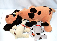 VTG Hasbro Pound Puppies Puppy Dog 18 Inch Plush Tan Brown With Two 8" Pups.