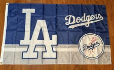 Los Angeles LA  Dodgers Logo Banner Flag 3 X 5 Ft Baseball Fan Gift