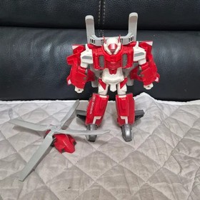 Old Toy Tobot Rescue Helicopter Red Version Y with Toki Mifo