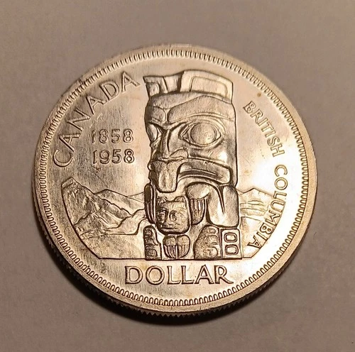1958 Canadian Commem $1 Dollar, Elizabeth II, .800 Silver *** LOW SHIPPING ***