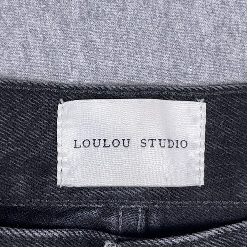 Loulou Studio Jeans Womens Size 29 (Fit 32x33) Samur Wide Leg Black Denim Italy - Picture 2 of 15