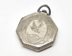 ANTIQUE 1908 ELGIN 12S 14K WHITE GOLD 15J 314 OF POCKET WATCH,RUNS,DOVE ENGRAVED