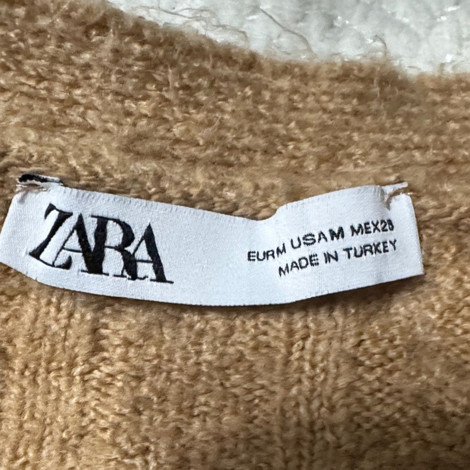 Zara Tan Cable Knit Cardigan Size M image 2