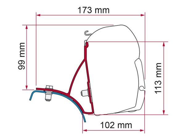 Fiamma F45S F43Van Trafic MarkisenunterstüTzung -2014 98655-854 Primastar Movano-image
