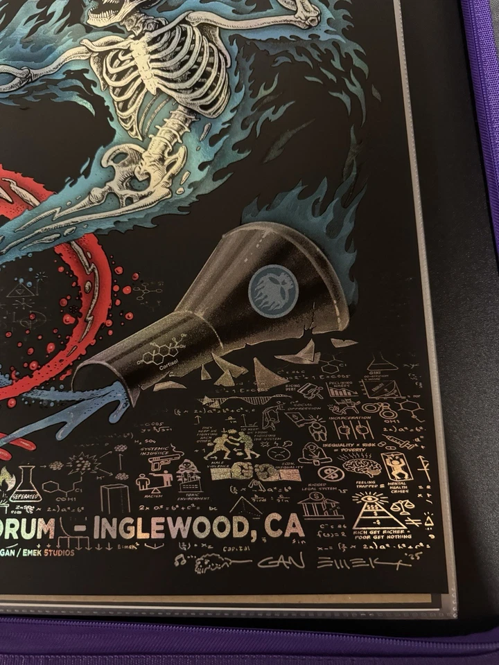 Emek Gans The Offspring AE Poster Foil KIA Forum 8/29/25 Inglewood - Image 3 of 4