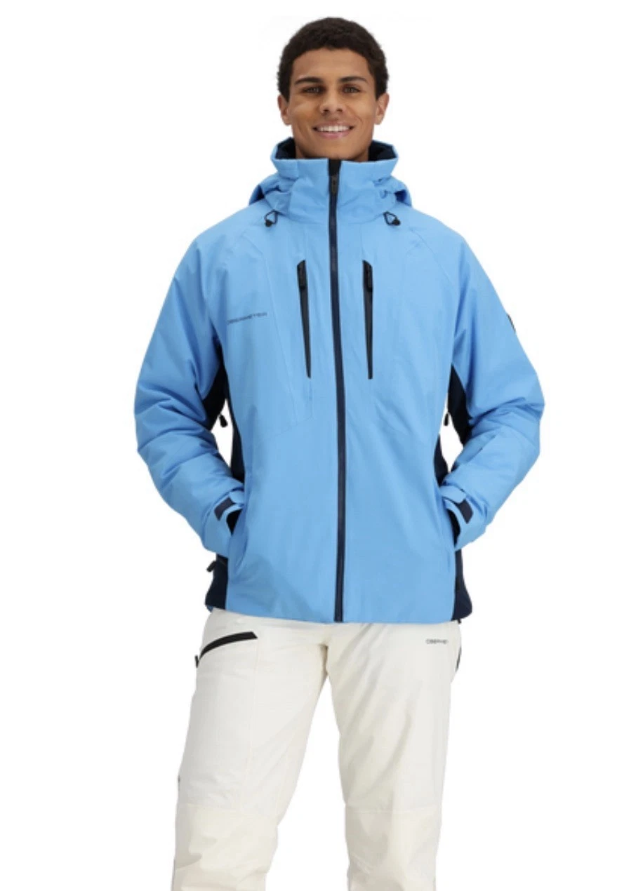 New OBERMEYE Kenia Hooded Insulated Blue Ski Jacket Men Medium MSRP $429