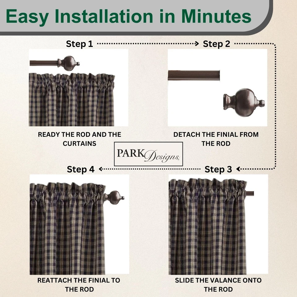 Par de paneles forrados Sturbridge - Azul marino | Cortinas de ventana de 72" x 84" | Granja y... Foto 4 de 4