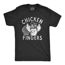 Mens Chicken Fingers T Shirt Funny Sarcastic Offensive Middle Finger Tee for