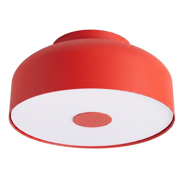 Deckenleuchte Stahl Rot E27 Blendarm BüRo Flur Ø 30 Cm Deckenlampe Esszimmer-image