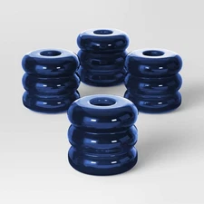 Room Essentials Bubble Glass Taper Candle Holder Blue 4pk